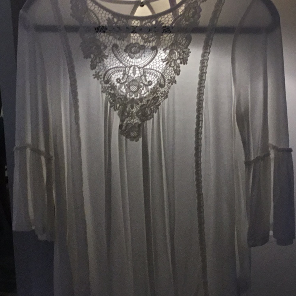 White w/ lace yoke